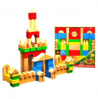 Конструктор настольный в открытой деревянной коробке, 90 деталей