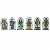 Набор кукол на подставке "Семья якутская" 6 шт. материал - фанера