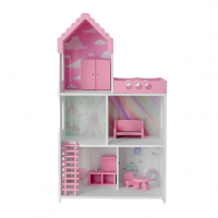 Кукольный дом  "Бисквит" с печатью обоев без мебели