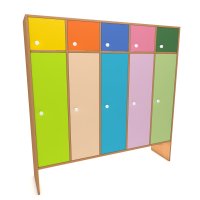 Шкаф для одежды на панелях с антресолью, 5 секций