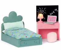 Набор мебели для домика Комната подростка: кровать + компьютерный стол