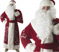 Костюм Деда Мороза (бархат с орнаментом) красный