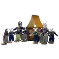 Театр "Волк и 7 козлят", 9 персонажей с домик