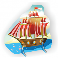 Декорация "Корабль с красными парусами"