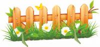 Декорация для спектаклей "Забор с травой и ромашками"