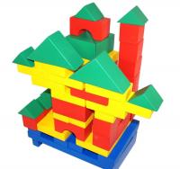 Деревянный конструктор "Строитель", 74 детали