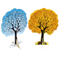 Декорация двухсторонняя "Дерево осень/зима"