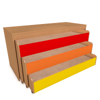 Кровать выкатная трехъярусная в тумбе (1540х690х850 мм)