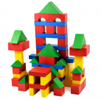 Конструктор детский деревянный "Строитель" настольный 74 элемента
