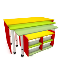 Многофункциональный модульный стол с набором стеллажей